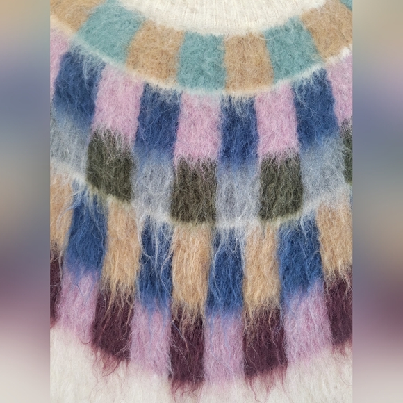 Madewell Brushed Checkerboard Fair Isle Sweater Size M - Picture 2 of 7